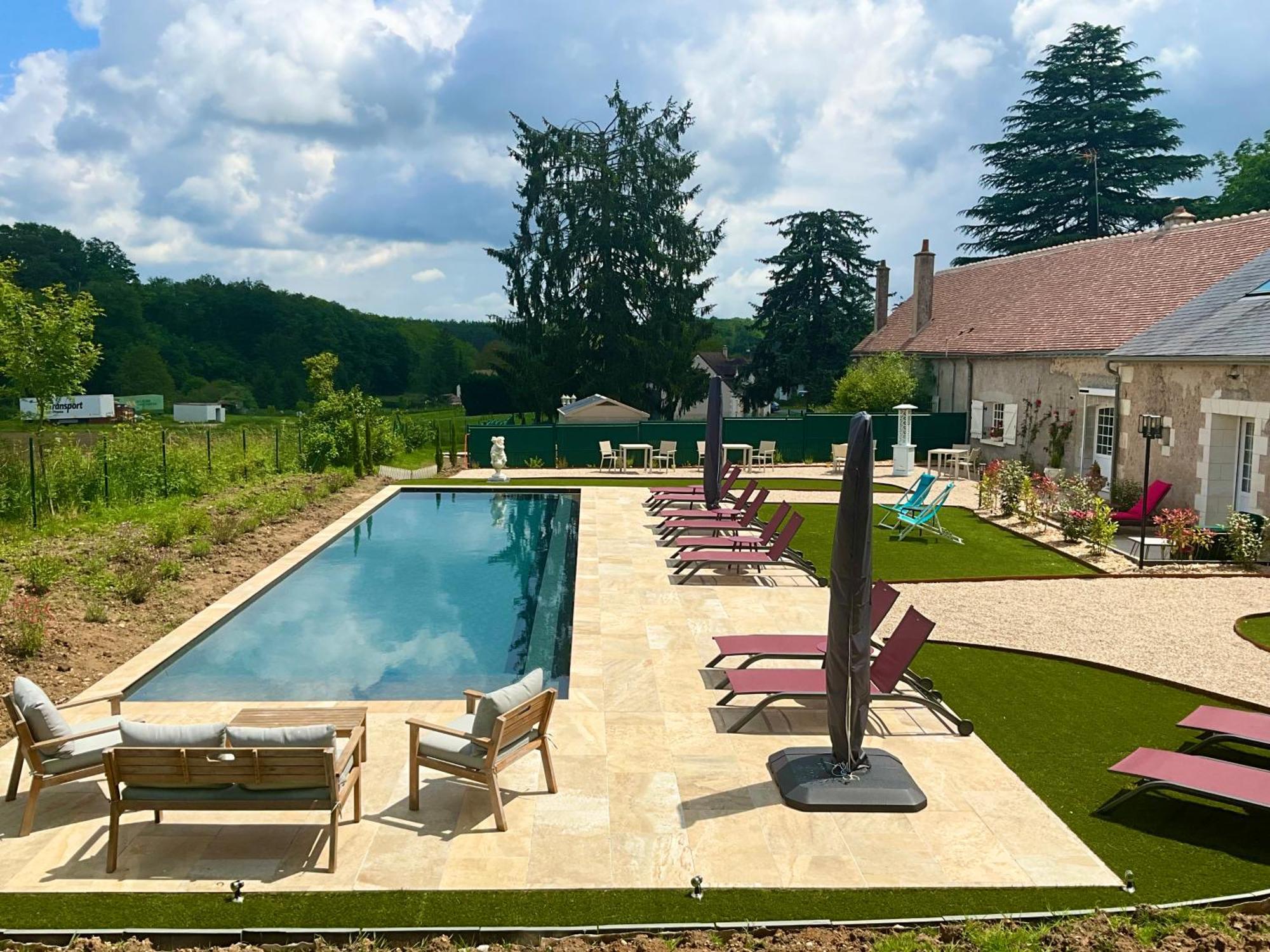 Sans Souci Bed And Breakfast Luxe Heated Pool And Restaurant Luzillé Dış mekan fotoğraf